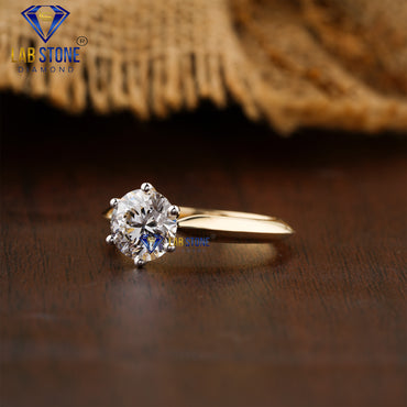 1.56 TDW Round Cut Women’s Solitaire Diamond Ring