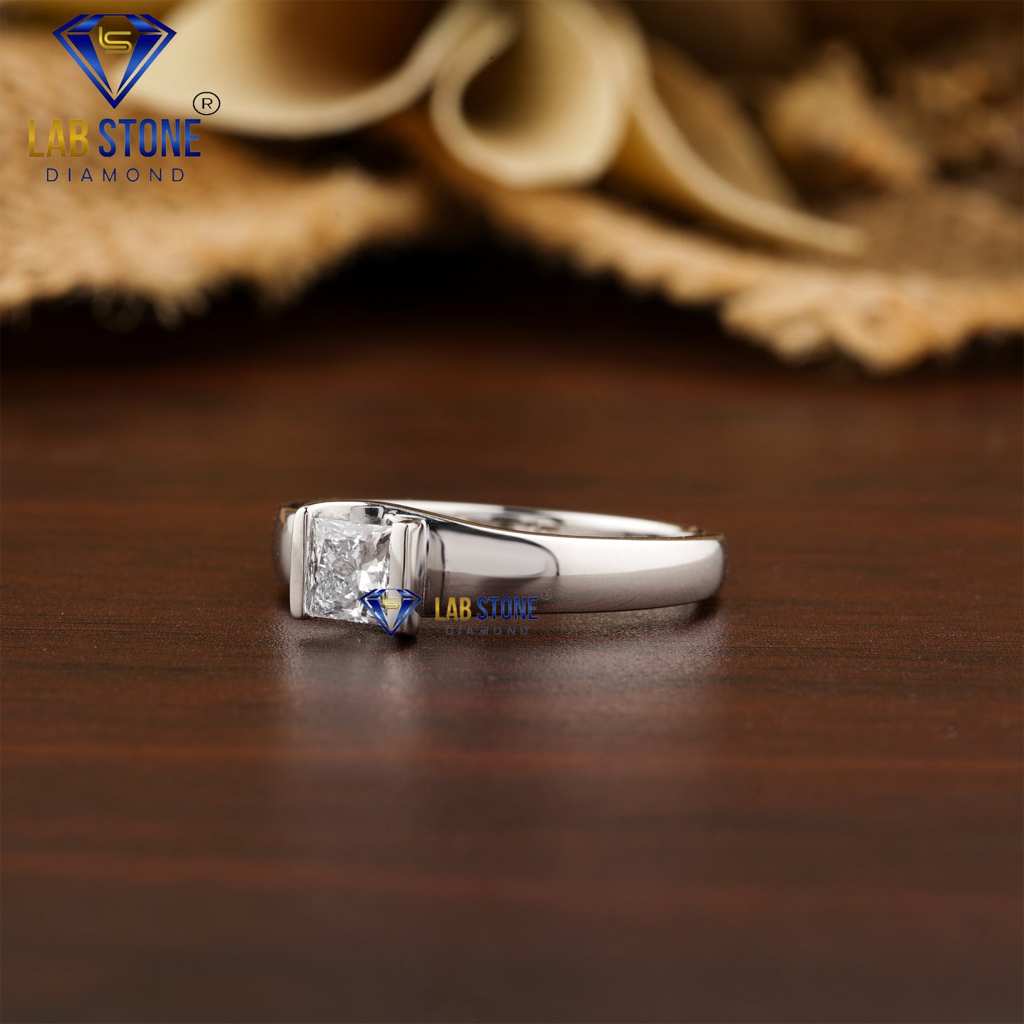 0.50 TDW Princess Cut Women’s Solitaire Diamond Ring