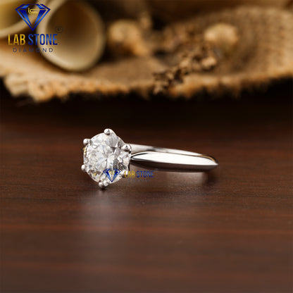 2.01 TDW Round Cut Women’s Solitaire Diamond Ring