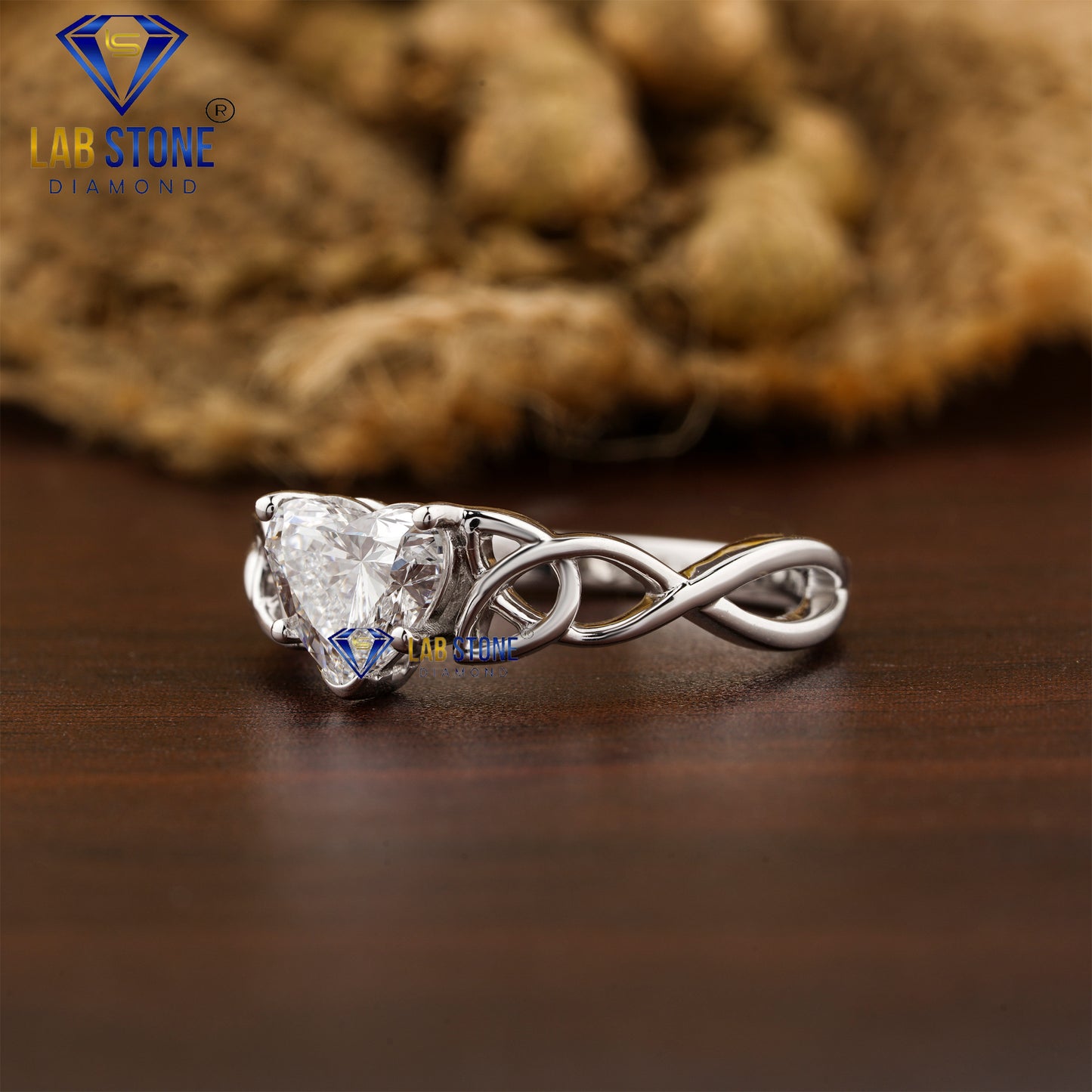 1.20 TDW Heart Cut Women’s Solitaire Diamond Ring