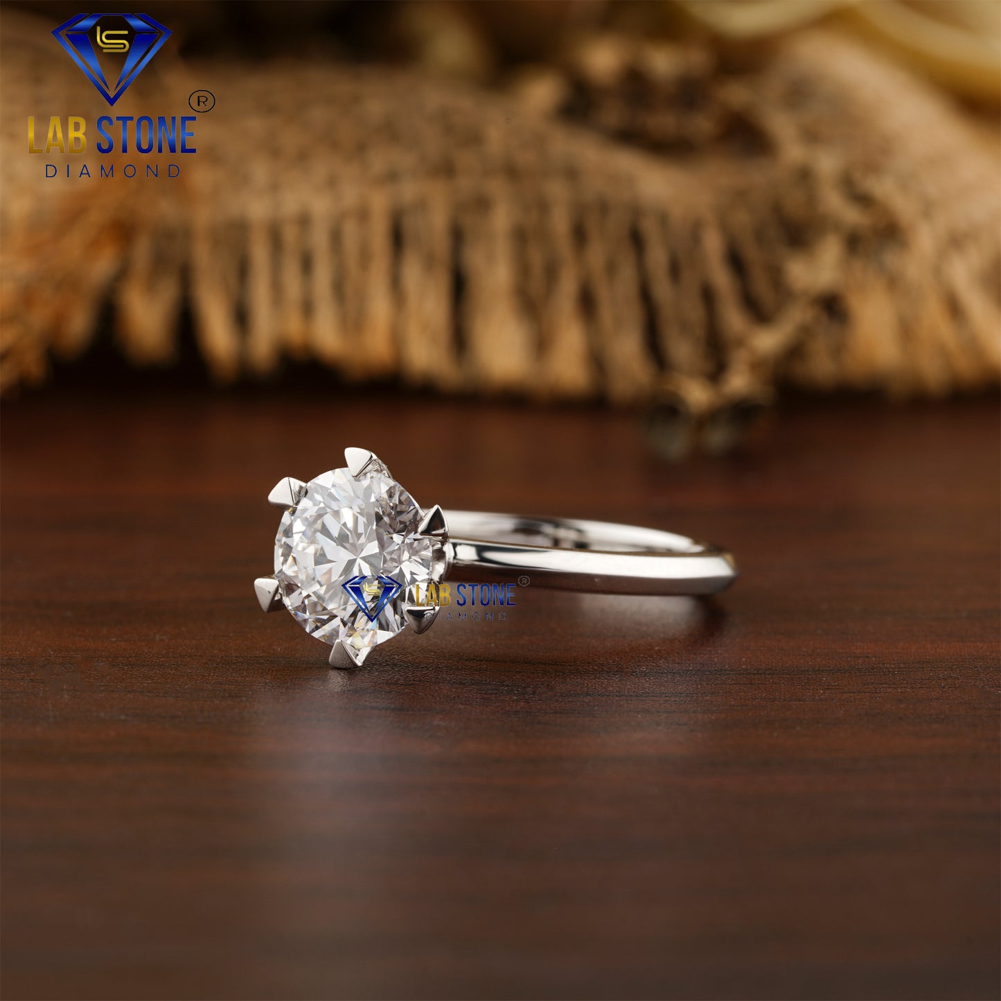 2.00 TDW Round Cut Women’s Solitaire Diamond Ring