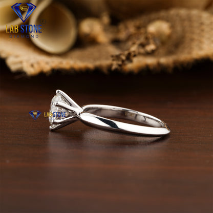 2.01 TDW Round Cut Women’s Solitaire Diamond Ring