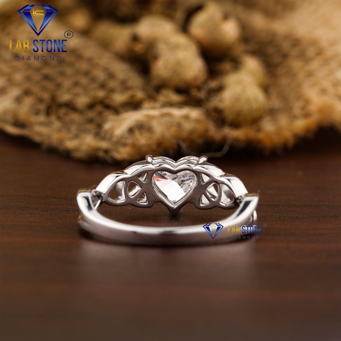 1.20 TDW Heart Cut Women’s Solitaire Diamond Ring