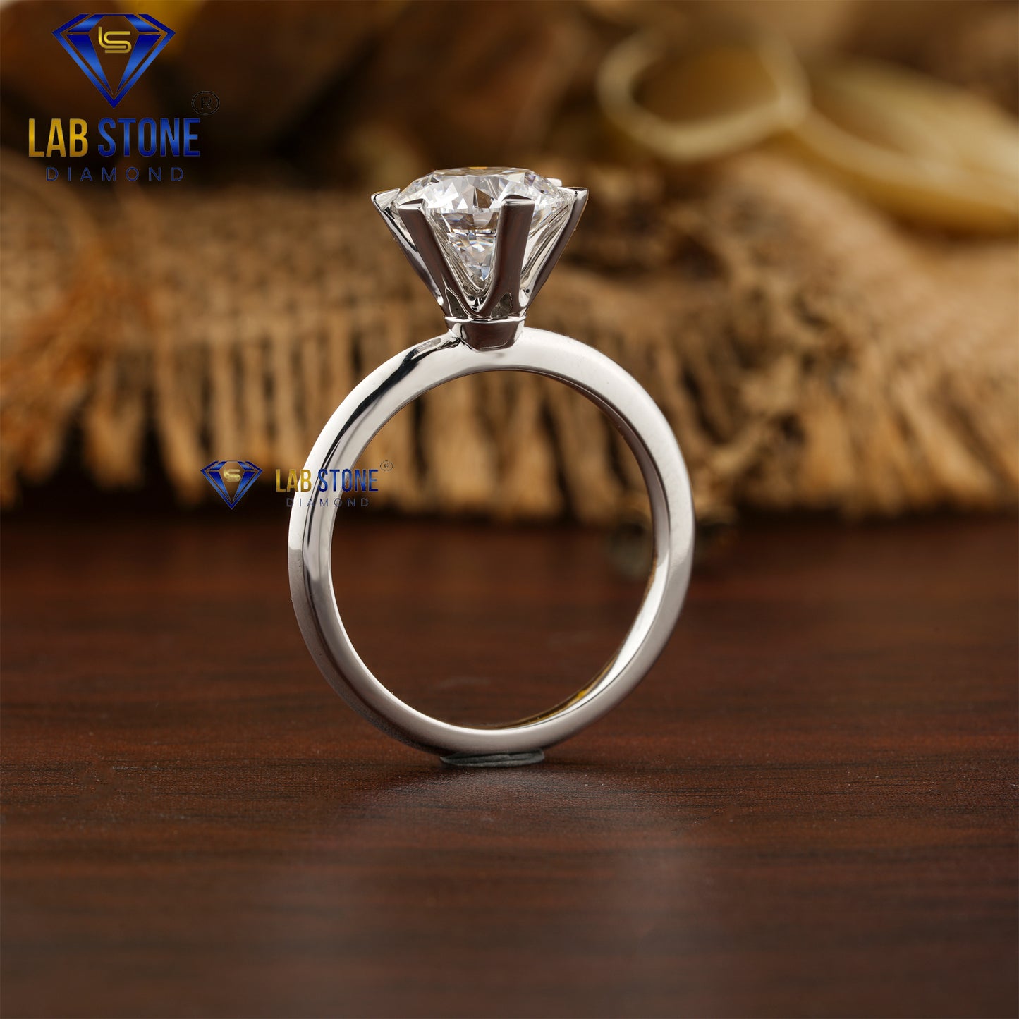 2.00 TDW Round Cut Women’s Solitaire Diamond Ring
