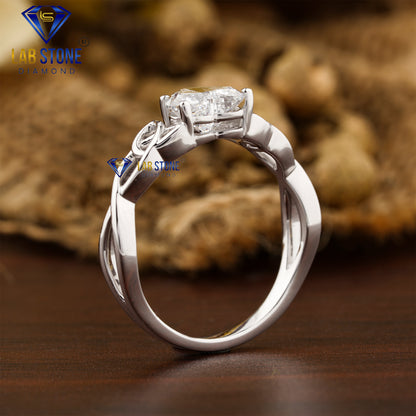 1.20 TDW Heart Cut Women’s Solitaire Diamond Ring