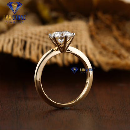 1.56 TDW Round Cut Women’s Solitaire Diamond Ring