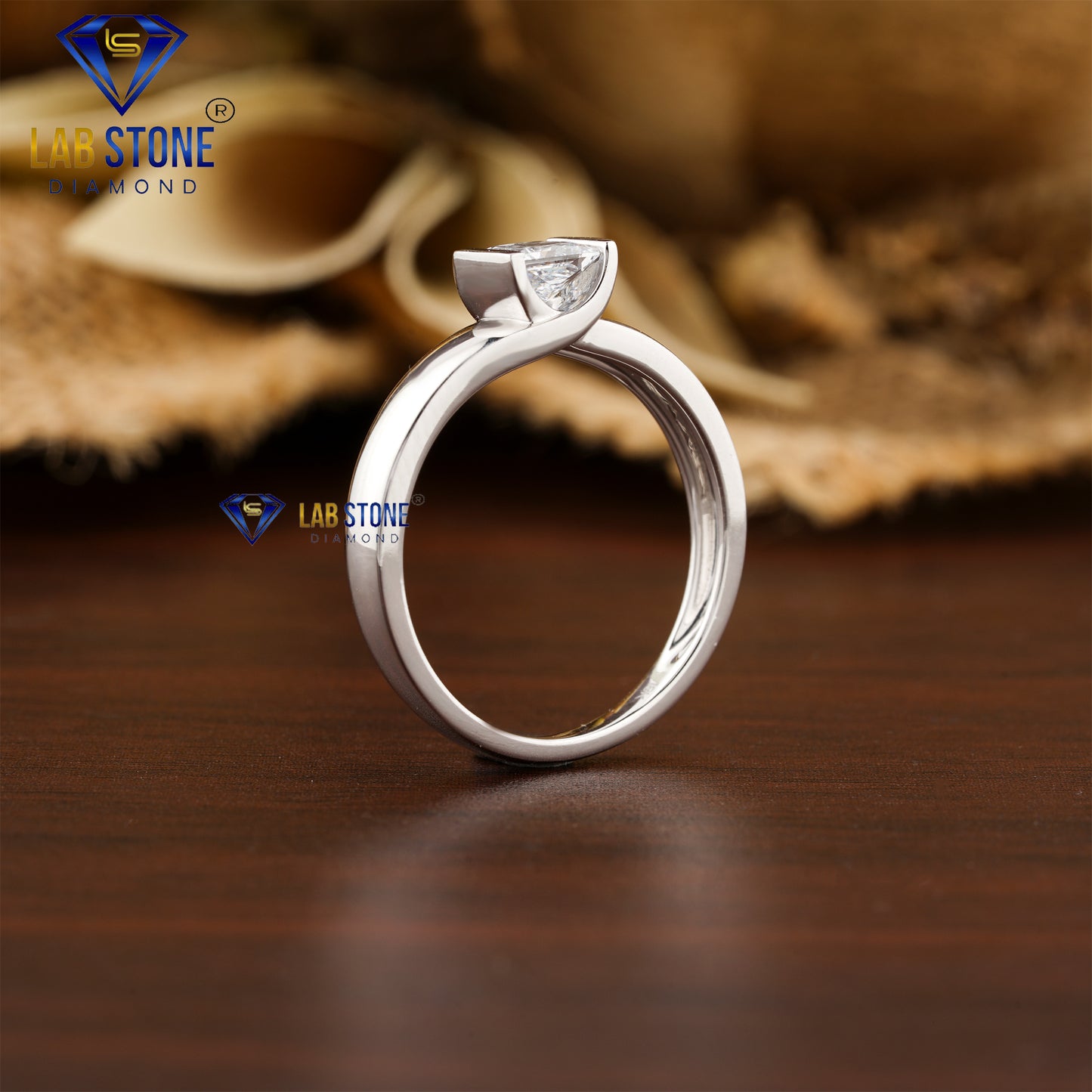 0.50 TDW Princess Cut Women’s Solitaire Diamond Ring