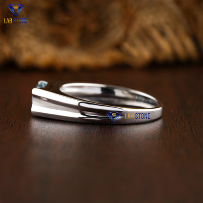 0.99 TDW Fancy Blue Emerald Cut Diamond Women’s Solitaire Ring