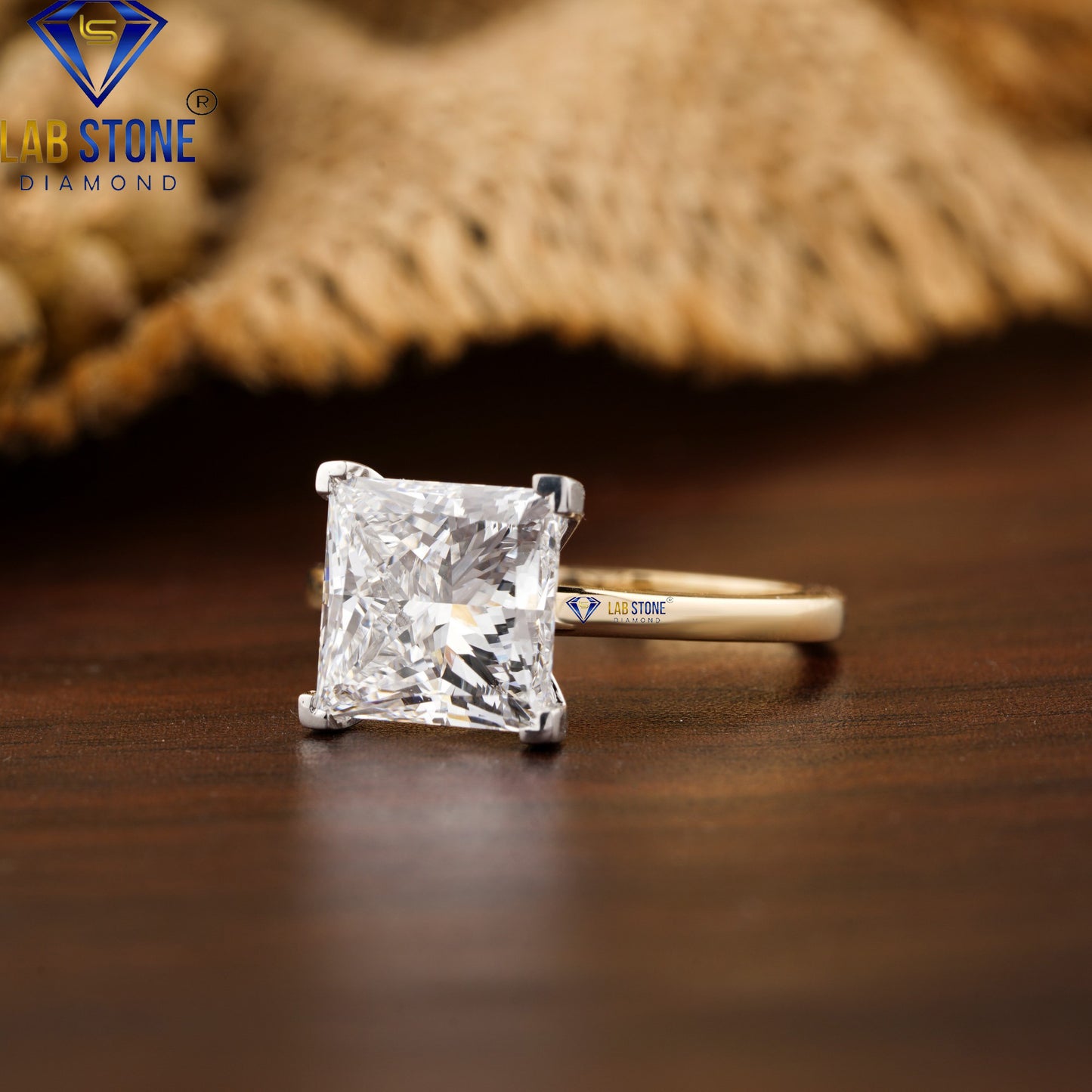 3.62 TDW Princess Cut Diamond Solitaire Ring