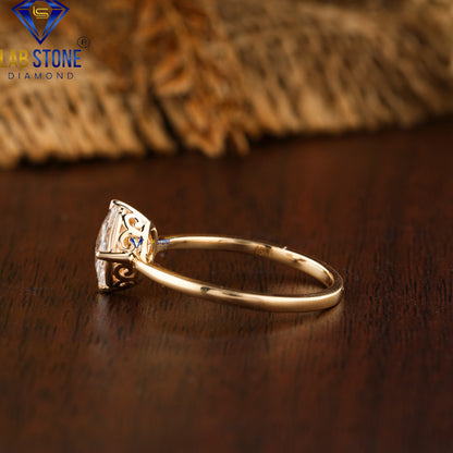 0.78 TDW Rose Cut Women's Diamond Solitaire Ring