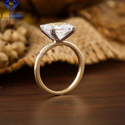 3.62 TDW Princess Cut Diamond Solitaire Ring