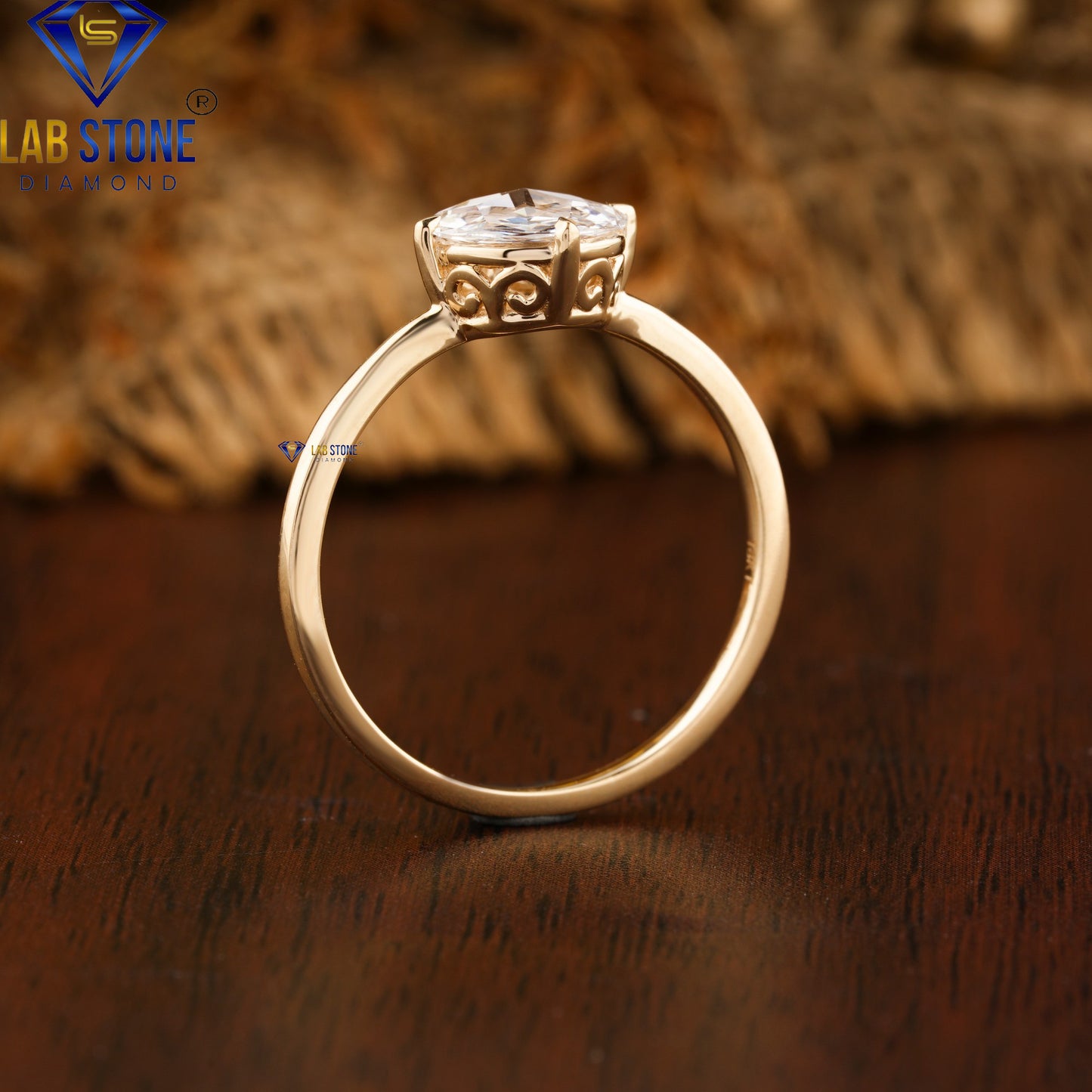 0.78 TDW Rose Cut Women's Diamond Solitaire Ring