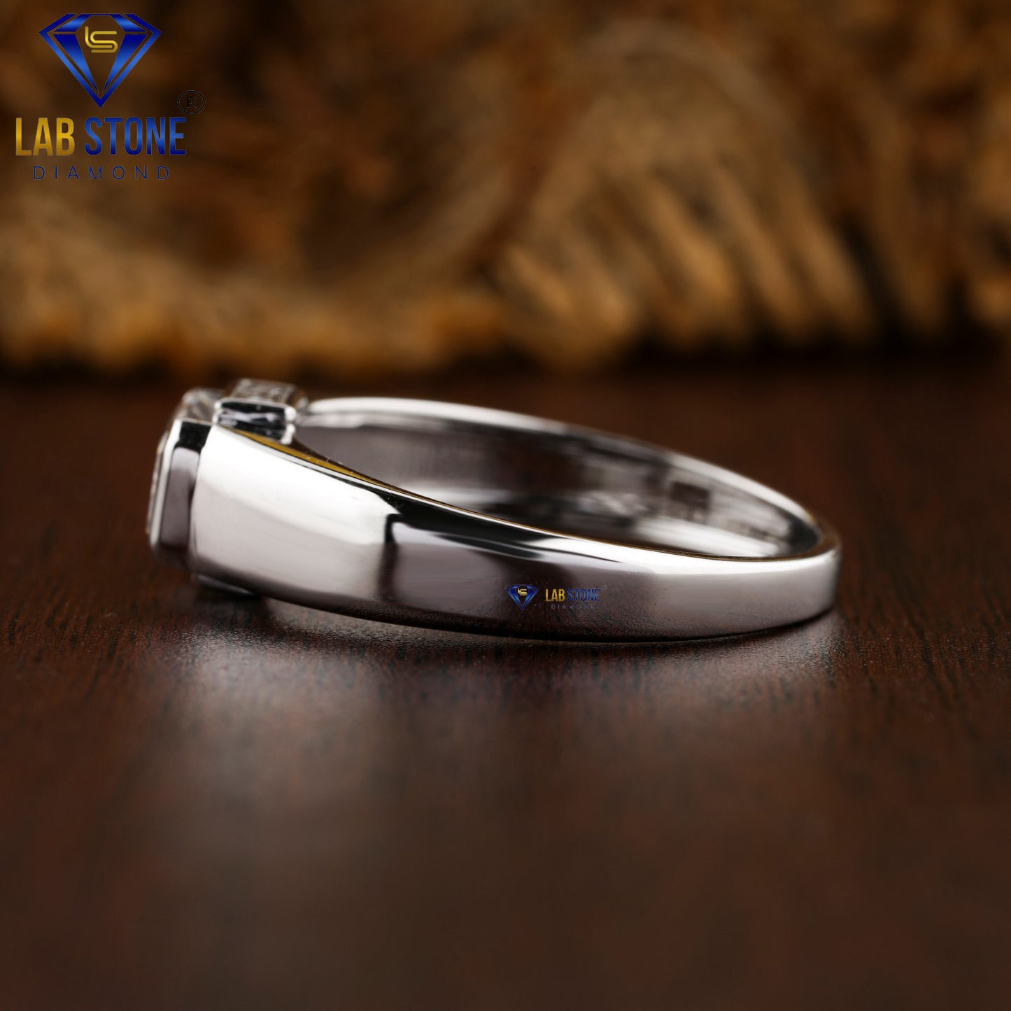 1.70 TDW Emerald & Baguette Cut Diamond Men's Solitaire Ring