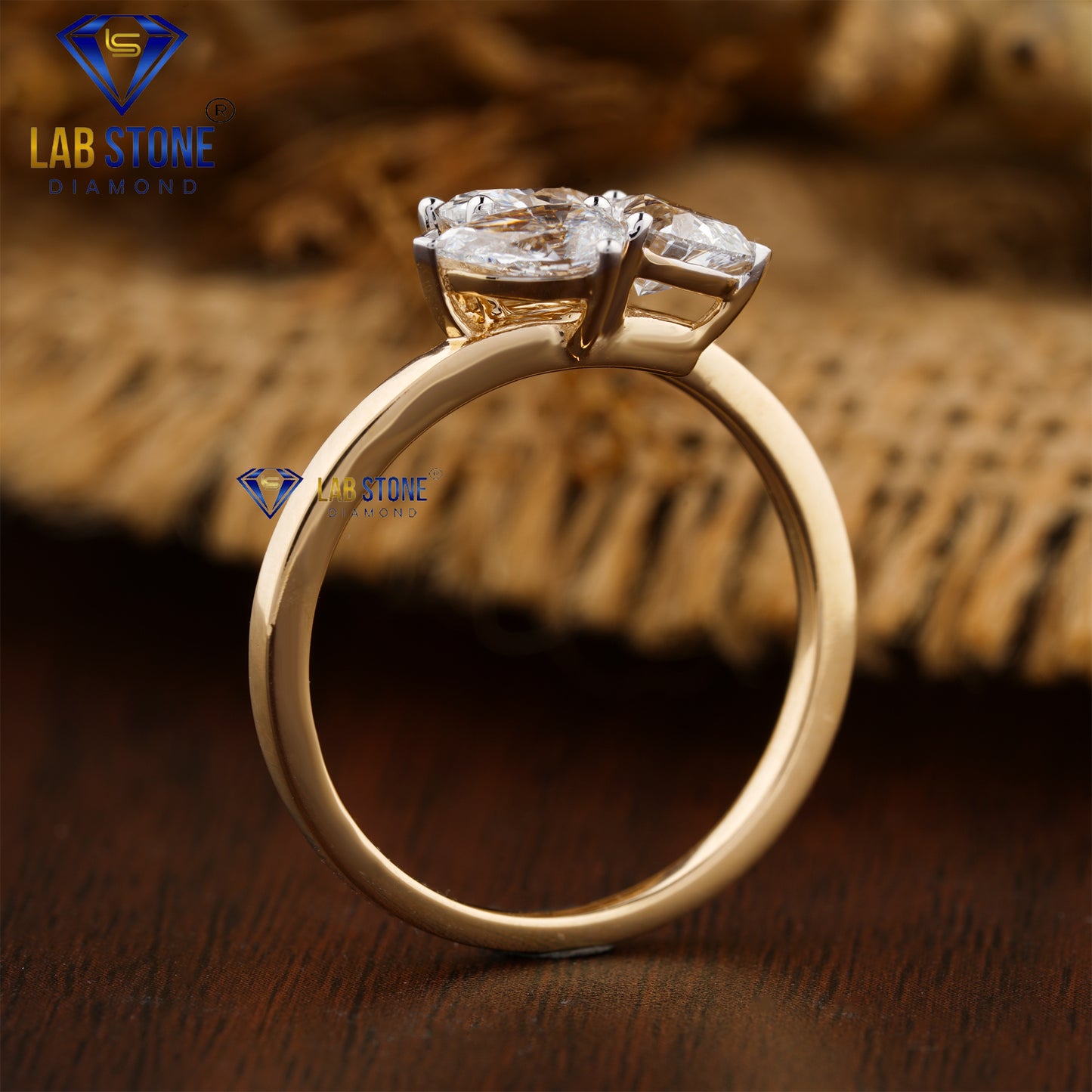 1.11 TDW Pear, Heart & Oval Cut Women’s Three Stone Diamond Ring