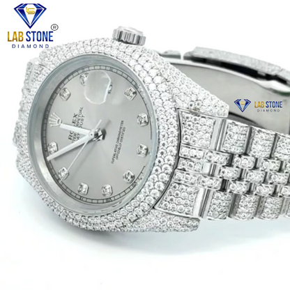 17.00 CT TDW Round Cut Diamond men's Watch