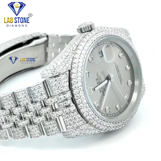 17.00 CT TDW Round Cut Diamond men's Watch