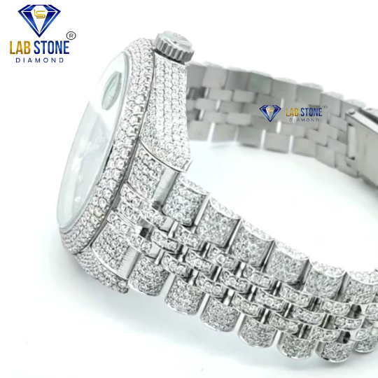 17.00 CT TDW Round Cut Diamond men's Watch