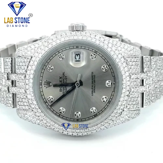 17.00 CT TDW Round Cut Diamond men's Watch