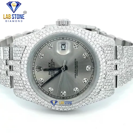 17.00 CT TDW Round Cut Diamond men's Watch