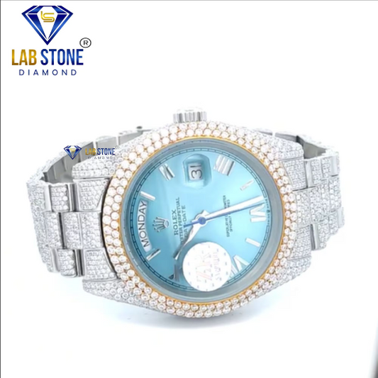 17.00 CT TDW Round Cut Diamond men's Watch